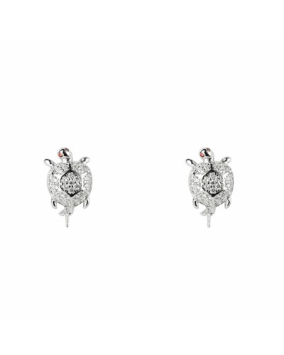 Lancaster Women's Earrings Turtle JLA-EAR-TURTLE-1 Silver 1.2cm
