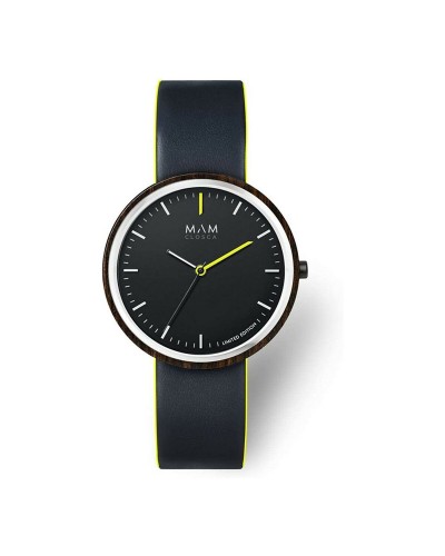 MAM Montre Unisexe 96 - Ø 39mm - Design Minimaliste Bois Naturel
