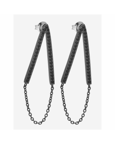 Sif Jakobs Women's Black Earrings SJ-E1009-BK Hoop 3cm Elegant
