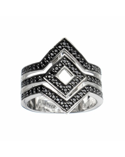 Sif Jakobs Bague Femme Noir R11059-BK-54 Taille 14 - Élégante
