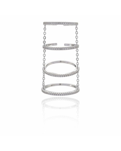 Sif Jakobs Women's Ring Silver 925 Zirconia - Size 16 - Elegant & Refined
