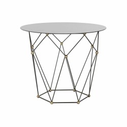 Table d'Appoint Cristal Noir 70 cm | Métal Doré Élégant | DKD Home Decor

