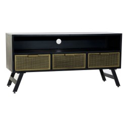 Mobile TV DKD Home Decor: Metallo Nero con Dettagli Dorati (125 x 41 x 62 cm)