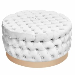 Repose-pieds DKD Home Decor Blanc Polyester | Confort Élégant pour Pieds Fatigués
