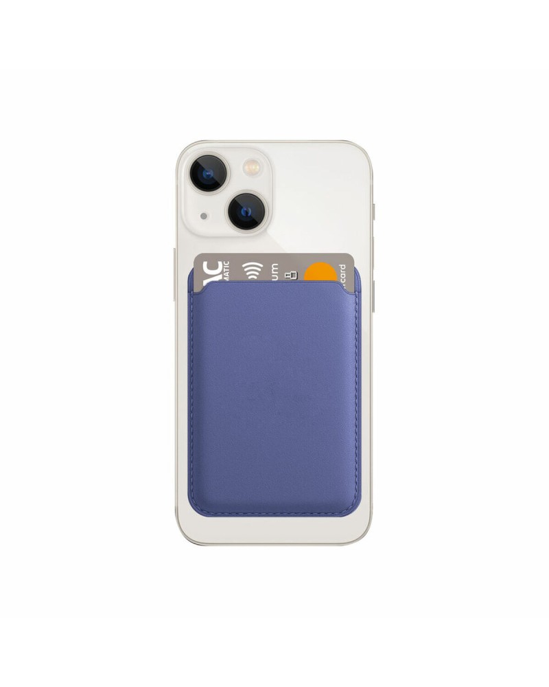 KSIX Portatessere Magcard Azzurro Magnetico Slim per Smartphone