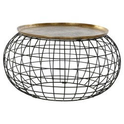 Bijzettafel DKD Home Decor 80 x 80 x 44 cm Zwart Gouden Aluminium Plastic