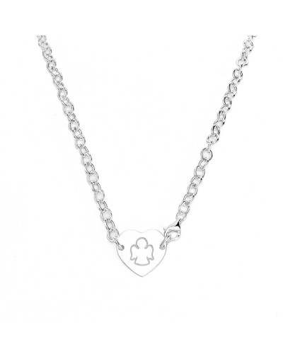 Amen Collar Mujer Corazón y Ángel de la Guarda - Joya Plata 925
