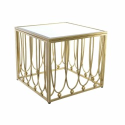DKD Home Decor Goldener Konsolentisch mit Spiegel, Metall und MDF (57x57x52cm)
