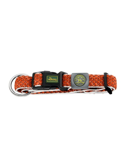 Collier Réglable pour Chiens Hunter Vario Plus en Orange Fluo, 11 mm
