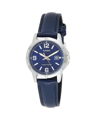 Casio LTP-V004L-2BUDF Damenuhr Blau Leder, Ø 35mm - Elegant & Lässig
