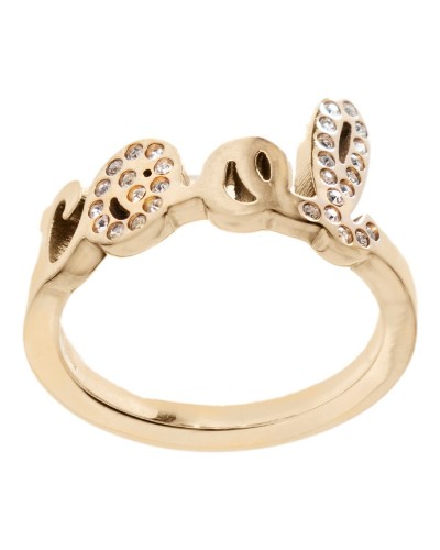 Folli Follie Damenring Rosa Gold mit Kristallen - Elegantes Schmuckstück
