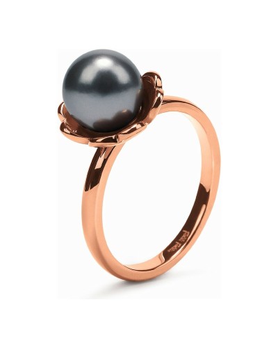 Folli Follie Bague Femme Rouge, Acier Rosé 3R16T055RDA - Élégant
