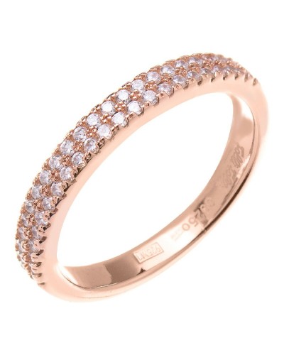 Folli Follie Anillo Mujer Oro Rosa Chapado - Elegante Joya de Moda
