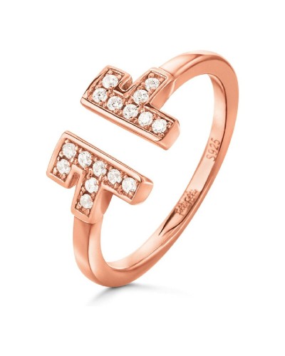 Folli Follie Damenring 3R18S007RC - Rosé Silber, Elegant & Raffiniert

