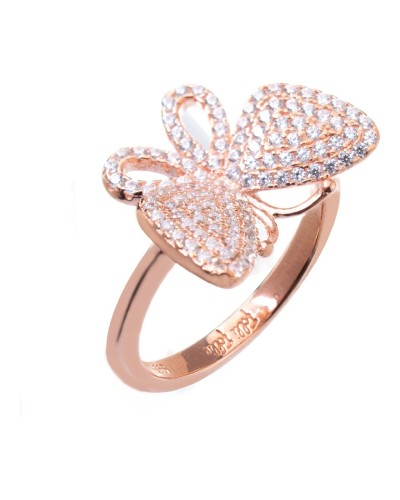 Follie Follie Bague Femme Or Rose Cristaux - Bijou de Mode Élégant
