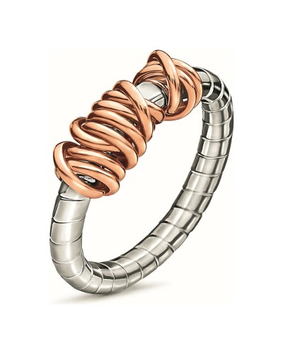 Folli Follie Anillo Mujer Oro Rosa Acero Inoxidable - Elegante & Refinado
