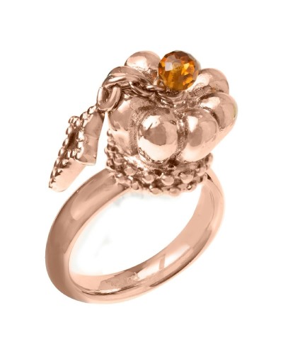 Folli Follie Damenring 3R2T007RF Silber Rosa Vergoldet Modeschmuck
