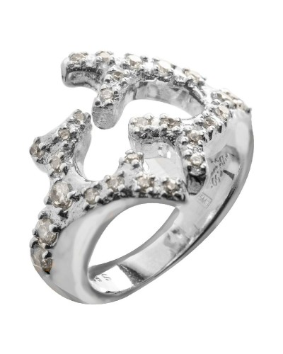 Folli Follie Anillo Mujer Plata 925 Circonitas - Talla 14 - Elegante
