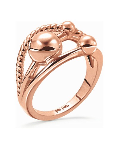 Folli Follie Damenring Roségold Rosé Kristalle - Elegantes Schmuckstück 1R18T009R
