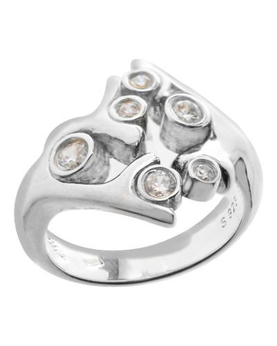 Folli Follie Anillo Mujer 3R9S170C Plata Chapada, Diseño Elegante
