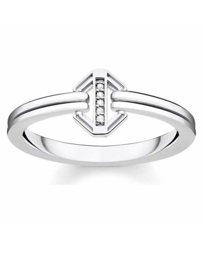 Thomas Sabo Anillo Plata de Ley 925 Calavera Circonitas Negras - Talla 14
