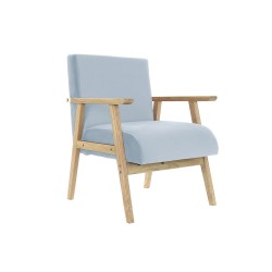 Fauteuil DKD Accent Bleu Ciel en Polyester, Cadre en Bois MDF (61 x 63 x 77 cm)
