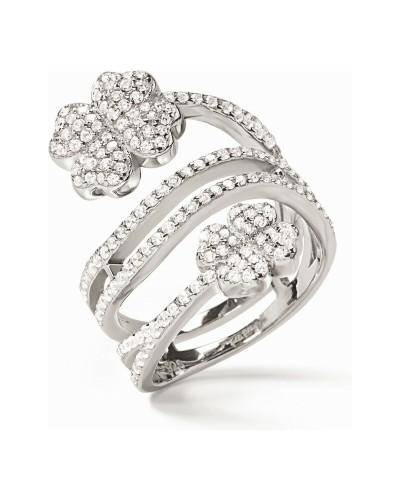 Crazy Chic Women's Ring Silver 925 Circle Crystals - Elegant and Refined

