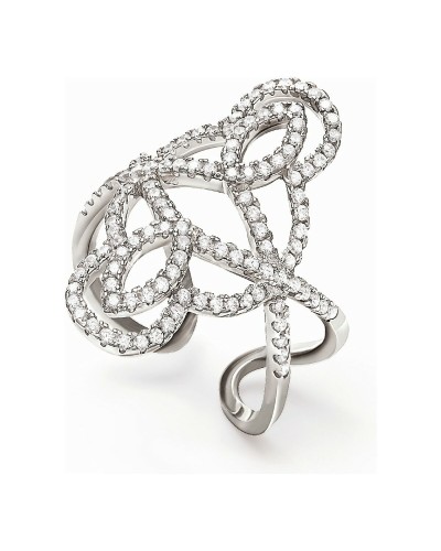 Folli Follie Bague Femme Argent 3R15S077C - Bijou Élégant
