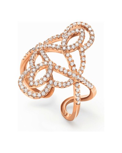 Folli Follie Bague Femme 3R15S077RC Acier Inoxydable Rosé
