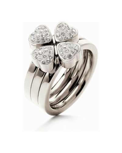 Crazy Chic Ring Woman 3R0F064C Silver Circle Logo FF Fashion
