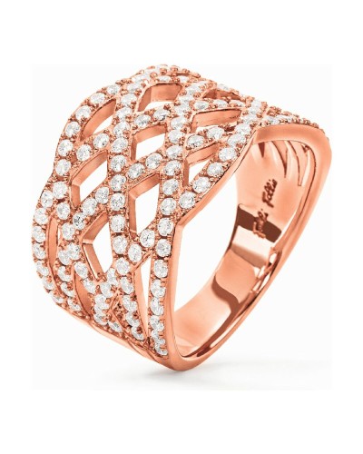 Folli Follie Damenring Silber Rosa 3R17S005RC - Raffiniertes Design
