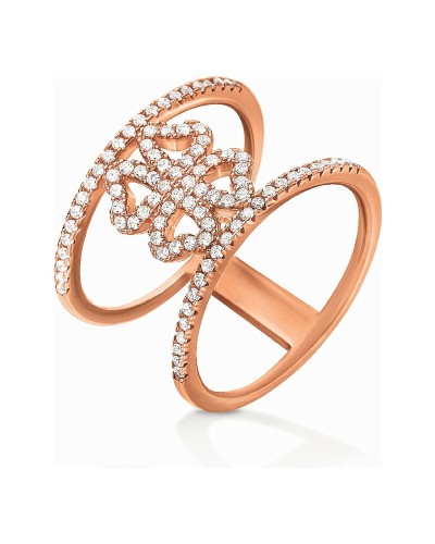 Folli Follie Damenring 3R15S089RC - Rosé Silber, Elegantes Design
