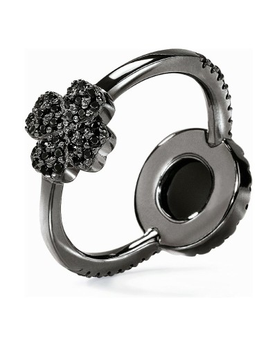 Folli Follie Bague Femme Noir Cristaux Acier Inoxydable 3R18S042KKK
