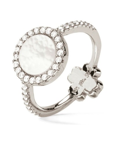 Folli Follie Anillo Mujer 3R18S042WC Blanco - Talla Ajustable

