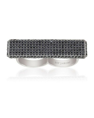 Damenring Sif Jakobs R10766-2-BK - Silber 925, Schwarze Zirkonia, Elegant
