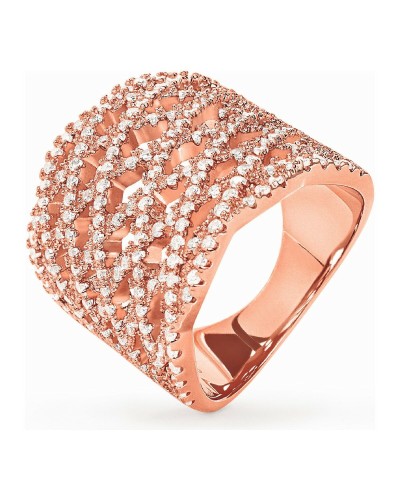 Folli Follie Damenring 3R17S006RC Roséfarbenes Silber Trendy

