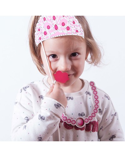 Princess Photo Booth Props - 12 Pcs Dress-Up Party Gadgets
