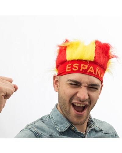 Spain Tricolore Wig for Parties and Sporting Events - High Quality
