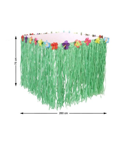 Couronne Indienne Plumes Vert Hawaïen 275cm - Fête Costumée
