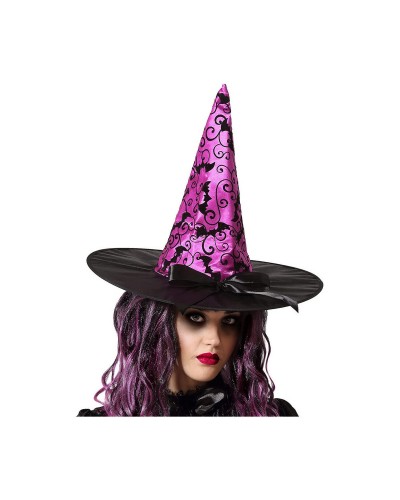 Chapeau Sorcière Chauve-souris Halloween - Costume Adulte avec Décorations
