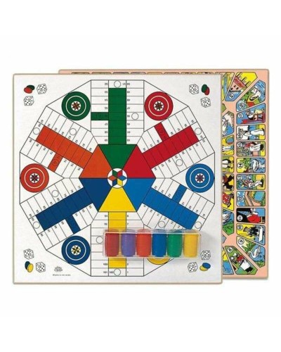 Cayro - Pachisi & Gänsespiel Spielbrett - 40x40 cm - Klassisches Brettspiel
