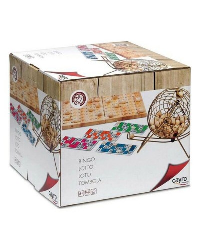 Cayro Bingo Classique en Bois - Loto Familial avec Tableau Numéroté
