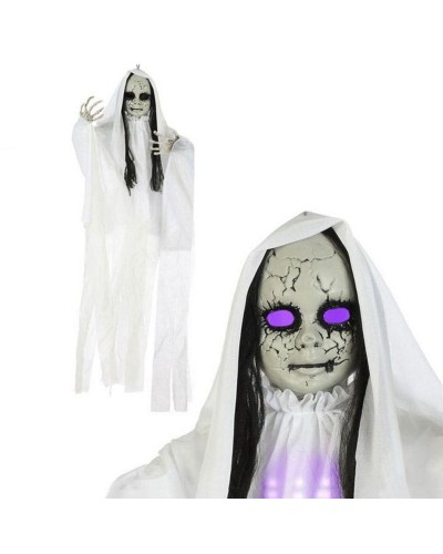 Leuchtende Geister Girlande 100x70 cm - Halloween Dekoration Kaltweiß
