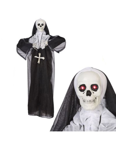 Guirlande Halloween Squelette Nonne Sonore 86x75cm - Décoration Fête Horreur
