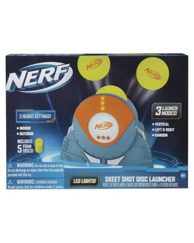 Nerf Skeet Shot Lanzador de Discos - Lanzador de Discos de Precisión - Juego al Aire Libre
