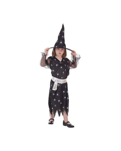 Costume Strega Nero Ragno Bambina 10-12 Anni - Halloween (2 Pz)
