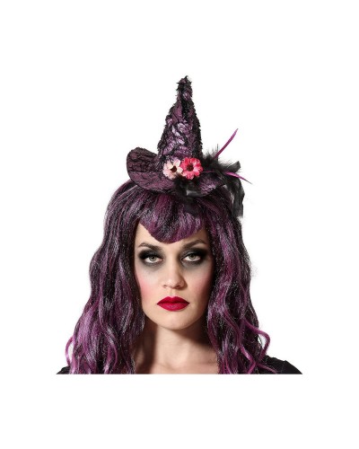 Diadema Strega Argento con Pietre Nere - Costume Halloween, Cosplay
