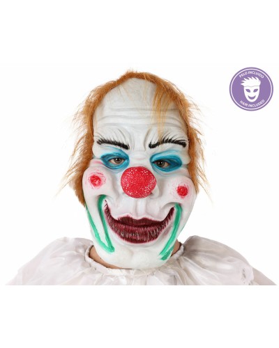 Maschera Halloween Pagliaccio Vinile Realistico - Costume Clown Horror
