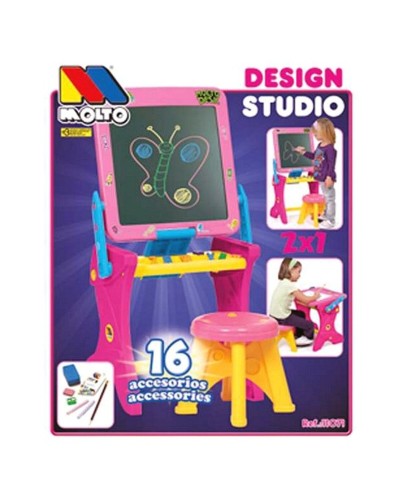 Moltó Pizarra 2en1 Design Studio 90cm - Magnética & Dibujo - Niños
