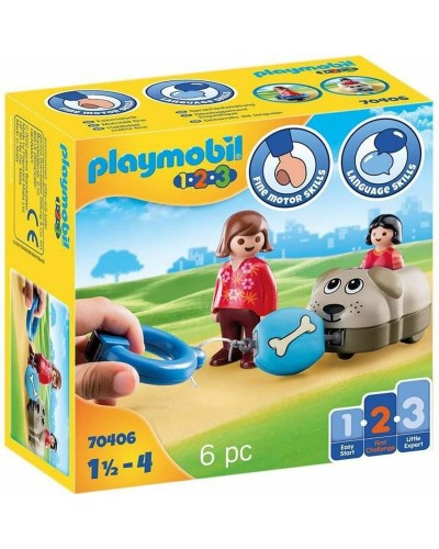 Playmobil 1.2.3 Coffret Chien pour Enfants 70406 (6 pièces) - Amusement Éducatif

